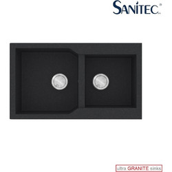 Sanitec Ultra Granite 804 Υποκαθήμενος Νεροχύτης Γρανίτη Αντιστρεφόμενος Ματ Grafite 86x50cm