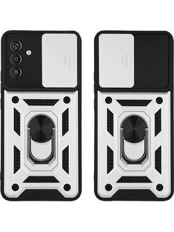 Sonique Ring Armor CamPro Back Cover Silver (Samsung Galaxy M13 4G)