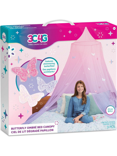 MAKE IT REAL - 3C4G BUTTERFLY OMBRE BED CANOPY (18022)