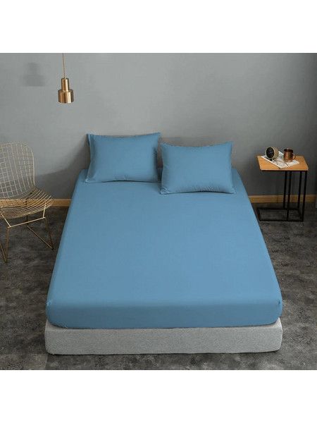 Μαξιλαροθήκες Σετ Cotton Line Sky Blue - Beige Komvos (50x70) 2Τεμ