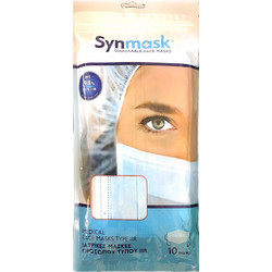 Syndesmos SynMask Χειρουργική Μάσκα Τύπου IIR Μπλε 10τμχ