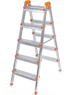 Perilla Double Step Διπλή Σκάλα Μεταλλική 2x5 Σκαλοπάτια PER12505
