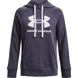 Under Armour Rival Fleece Logo Hoodie Γυναικείο Αθλητικό Φούτερ με Κουκούλα Ανθρακί 1356318-558