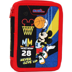 Must Disney Mickey Mouse Never Give Up Κασετίνα Γεμάτη με 2 Θήκες Πολύχρωμη 563462
