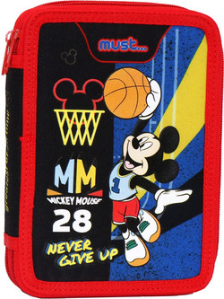 Must Disney Mickey Mouse Never Give Up Κασετίνα Γεμάτη με 2 Θήκες Πολύχρωμη 563462