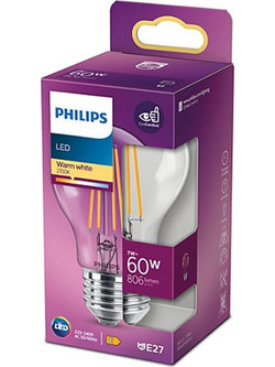 Philips E27 LED Warm White Filament Pear Bulb 7W LPH02336