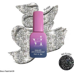 Mixcoco Disco Flash Gel 09 Glitter Ημιμόνιμο Βερνίκι Νυχιών 15ml