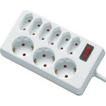 REV Socket line 9-fold 1,4 m w. switch white