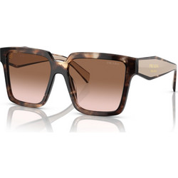 Prada PR24ZS 07R0/A6 Γυναικεία Γυαλιά Ηλίου Τετράγωνα Κοκάλινα Ταρταρούγα με Καφέ Degradee Φακό
