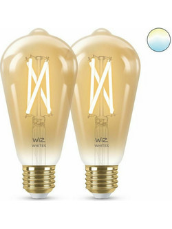Wiz Filament White Ambiance ST64 E27 2pack