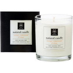 Apivita Natural Candle Φυσικό Κερί Με Αιθέρια Έλαια Από Κέδρο Πορτοκάλι & Γαρύφαλλο 235gr