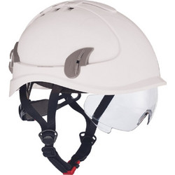 Alpinworker 0601012280999 Άσπρο Κράνος Ασφαλείας Με Ενσωματωμένα Γυαλιά