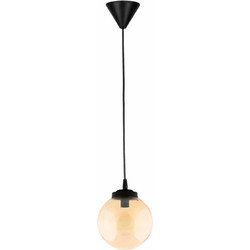 Heronia Lighting Κρεμαστό Φωτιστικό Οροφής Μπάλα Μονόφωτο E27 Μαύρο Φ20cm GL-600/20 BL-Meli 1L