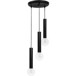 Heronia Lighting Κρεμαστό Φωτιστικό Οροφής Τρίφωτο E27 Μαύρο 34-0196