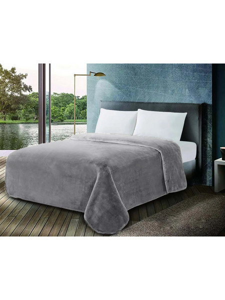 Κουβέρτα Βελουτέ 600gr Μονή 160x220 Frost Grey