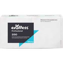 Χαρτοπετσέτες Επαγγελματικές 1φυλλο 24x24cm 250τμχ Λευκές Endless Professional 1100240001