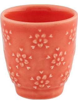 Φλιτζάνι Kαφέ Espresso Flora Kεραμικό Kοραλί 100ml Bordallo Pinheiro (6x7 cm)