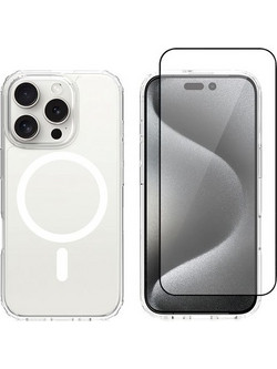 Redshield iPhone 16 Pro Acrylic with MagSafe & Tempered Glass Black Σετ - Θήκη Κινητου & Προστατευτικό Οθόνης