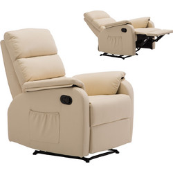 Comfort Πολυθρόνα Relax PU Μπεζ 0706-Ε-00019053