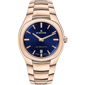 Edox Γυναικείο Ρολόι με Ροζ Χρυσό Μεταλλικό Μπρασελέ 57004-37R-BUIR