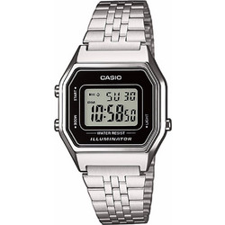 Casio Ψηφιακό Γυναικείο Ρολόι Χρονογράφος με Ασημί Μεταλλικό Μπρασελέ LA680WEA-1EF