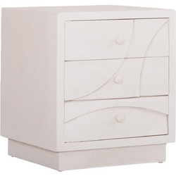 ΚΟΜΟΔΙΝΟ ΣΕΙΡΑ SANTORINI HM18047 MDF ΣΕ ΥΠΟΛΕΥΚΟ ΧΡΩΜΑ-3 ΣΥΡΤΑΡIA 48x38x55,5Υεκ