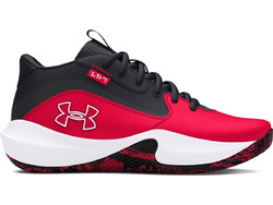 Under Armour Lockdown 7 Παιδικά Αθλητικά Παπούτσια για Μπάσκετ Μαύρα Κόκκινα 3028513-600