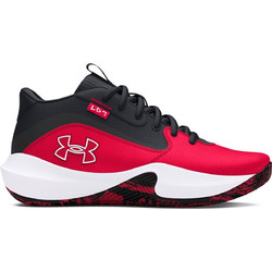 Under Armour Lockdown 7 Παιδικά Αθλητικά Παπούτσια για Μπάσκετ Μαύρα Κόκκινα 3028513-600
