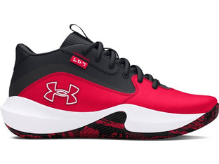 Under Armour Lockdown 7 Παιδικά Αθλητικά Παπούτσια για Μπάσκετ Μαύρα Κόκκινα 3028513-600
