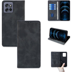 Sonique Vintage Magnet Wallet Θήκη Πορτοφόλι Μαύρο (Motorola Edge 50 Neo 5G)