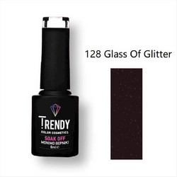 Trendy Soak Off 128 Glass Of Glitter Ημιμόνιμο Βερνίκι Νυχιών 6ml