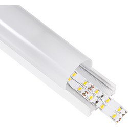 GloboStar(R) SURFACEPENDANT-PROFILE 70871-1M Προφίλ Αλουμινίου - Βάση + Ψύκτρα Ταινίας LED με Λευκό Γαλακτερό Κάλυμμα - Επιφανειακή + Κρεμαστή Χρήση - Πατητό Κάλυμμα - Λευκό - 1 Μέτρα - Μ100 x Π4.5 x