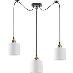 Home Lighting Magnum SE21-BL-B Κρεμαστό Φωτιστικό Οροφής Τρίφωτο E27 Λευκό 10-BL3-SH1 77-8727