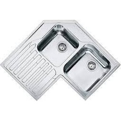 Pyramis Celeste Ένθετος Νεροχύτης Γωνιακός Inox 83x83cm