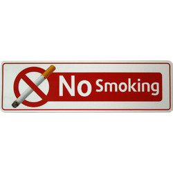 Πινακίδα Σήμανσης No Smoking 20x6cm Μεταλλική Αυτοκόλλητο Art.JJ201428 Welkhome