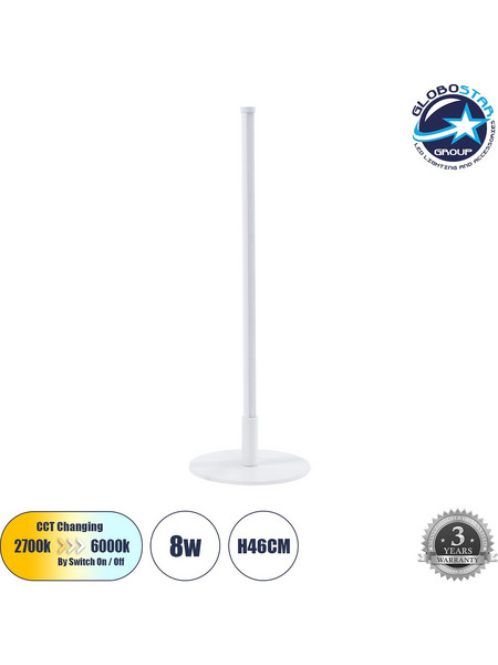 Globostar Cornelie 60461 Πορτατίφ LED Λευκό Π10xΥ36cm