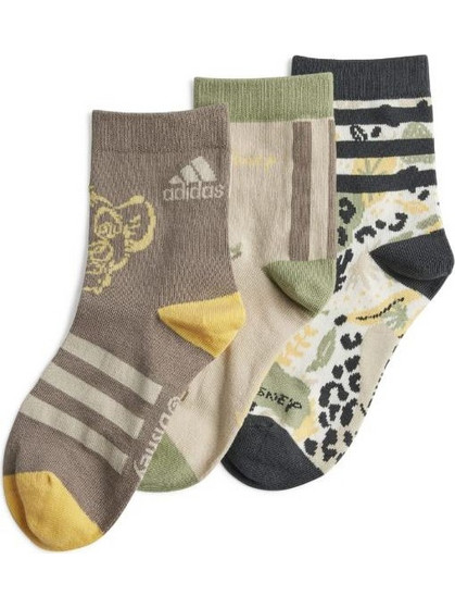 Adidas Lion King Crew Socks 3P Παιδικές Κάλτσες 3 Ζεύγη (IW1126) Καφέ