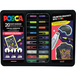 Posca Metal Box Groovy Colours Σετ 20 Τεμ