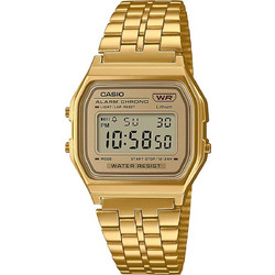 Casio Vintage Ψηφιακό Ανδρικό Ρολόι Χρονογράφος με Χρυσό Μεταλλικό Μπρασελέ A-158WETG-9AEF