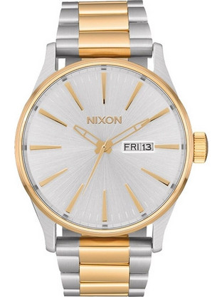 Nixon Sentry SS Ανδρικό Ρολόι με Ασημί Χρυσό Μεταλλικό Μπρασελέ A356-1921-00