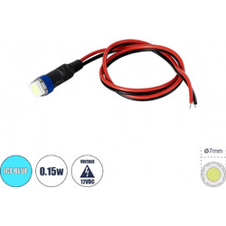 GloboStar SMD-LED 81488 Υψηλής Ισχύος SMD LED 0.12W 15lm DC 12V - Φ0.7 x Υ2.3cm - Ice Blue - Dimmable