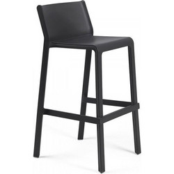 Trill Stool ANTRACITE 40350.02.000 σκαμπό bar fiberglass polypropylene resin 47,5x50,5xH95,5(75)cm