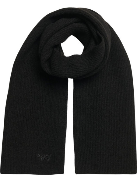 SUPERDRY W D3 SDNA SOFT RIB KNIT SCARF - Y9310080A-02A BLACK