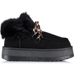Γυναικεία Fur Booties C3016 PLATO ΜΑΥΡΟ