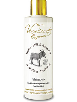 Venus Secrets Donkey Milk & Argan Oil Φυτικό Σαμπουάν για Προστασία Χρώματος & Επανόρθωση για Βαμμένα Μαλλιά 250ml