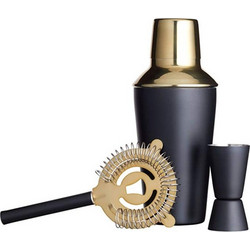 Kitchencraft Σετ Cocktail Σέικερ 3Τμχ Bar Craft Art Deco Χάλκινο 500ml