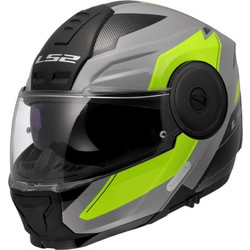 LS2 FF902 Scope II Duria Gloss Grey H-V Yellow Κράνος Μηχανής Flip-Up 1750gr