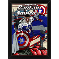 Ξύλινο κάδρο με θέμα τον Captain America του Sam Wilson