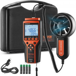 VEVOR Split Handheld Anemometer, 14F-140F, Ψηφιακός μετρητής ταχύτητας ανέμου CFM με οθόνη οπίσθιου φωτισμού LED, Μετρά την ταχύτητα του ανέμου Θερμοκρασία του ανέμου Ροή αέρα αέρα Ψύξη, για ιστιοπλοΐ