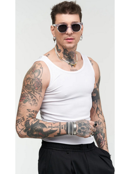 ΑΝΔΡΙΚΟ ΑΜΑΝΙΚΟ ΤΟΠ STEFAN 3521-SS25 WHITE